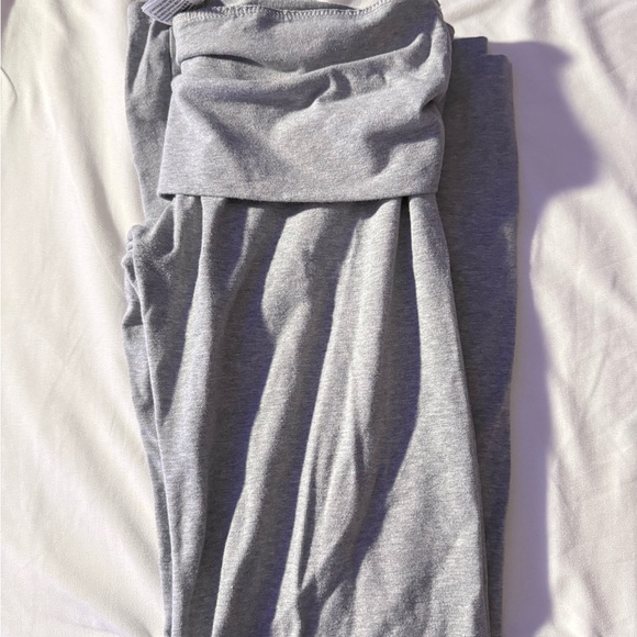 PINK Victoria's Secret Fold Over Gray Leggings - Picture 1 of 4